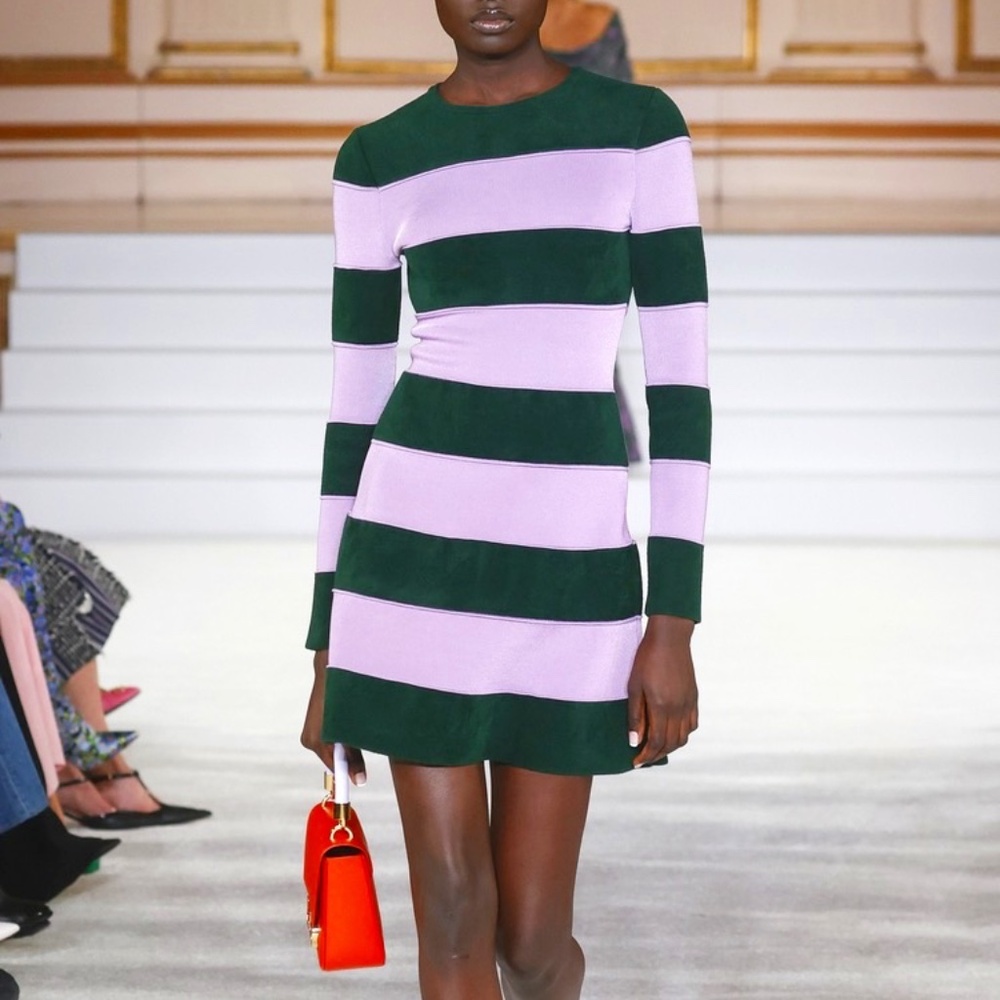 Carolina Herrera Striped Knit Mini Dress